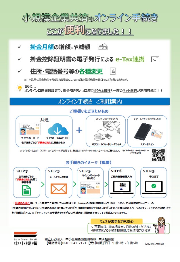 掛金納付状況及び貸付限度額等のお知らせ同封チラシのうら面