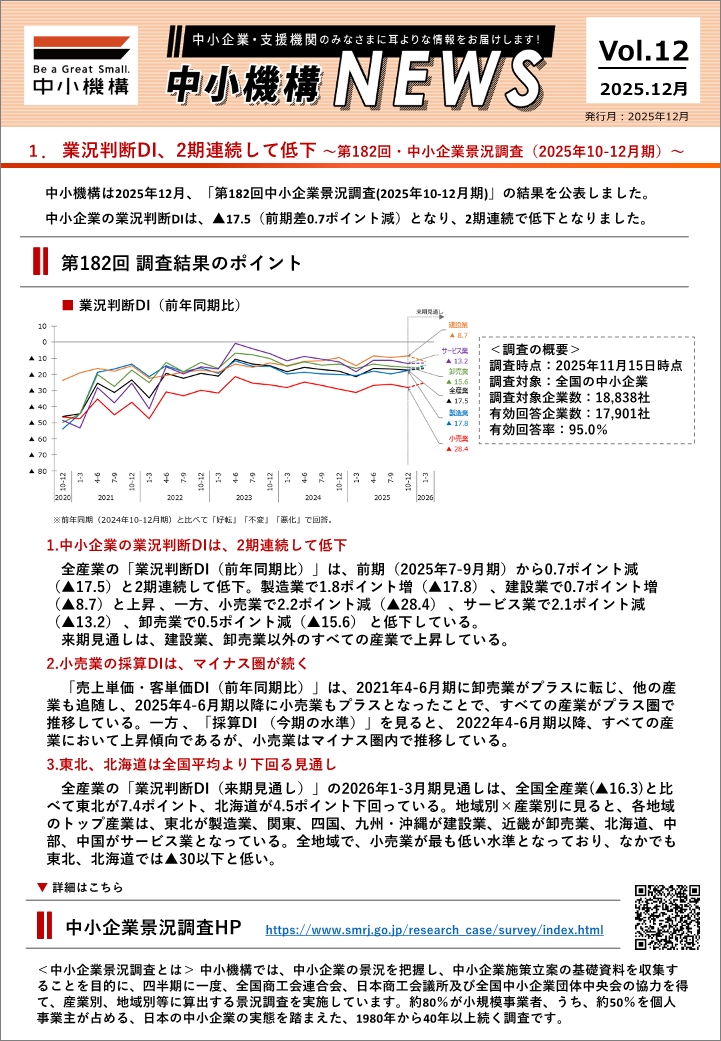 中小機構ニュースvol.12　1ページ
