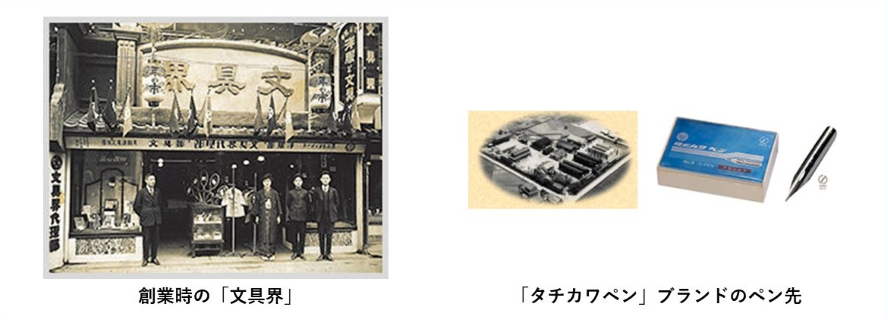 創業時の「文具界」と「タチカワペン」ブランドのペン先の画像